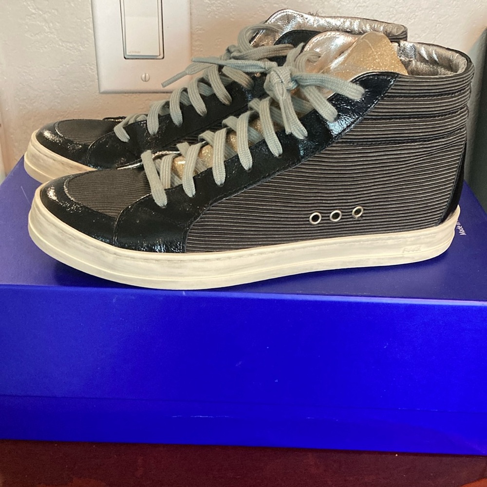 P448 Black and Gray High-Top Sneakers